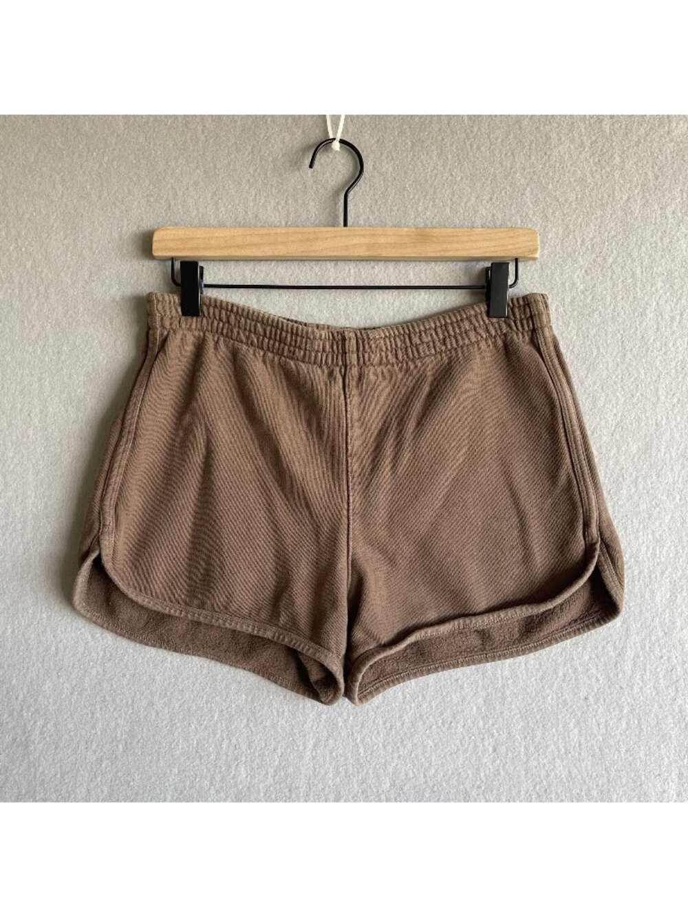 Brandy Melville J. Galt Brown Cotton Fleece-Lined Shorts Made In Italy
